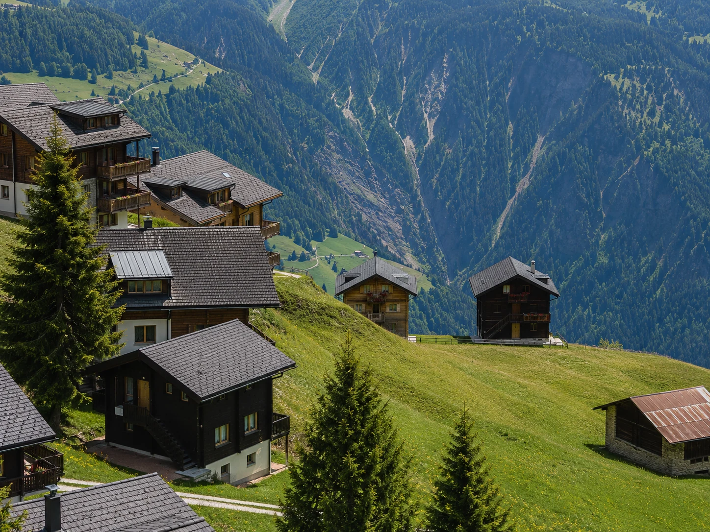 Lage und Umgebung des Casa Codasi auf der Riederalp im Sommer